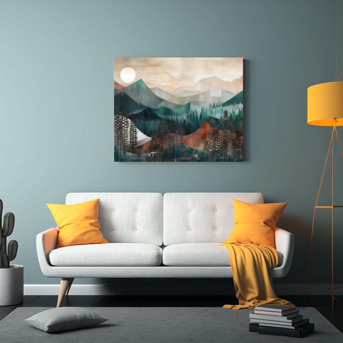 Paisaje Montañoso Abstracto En Tonos Suaves Del Noroeste De 65x50cm-1