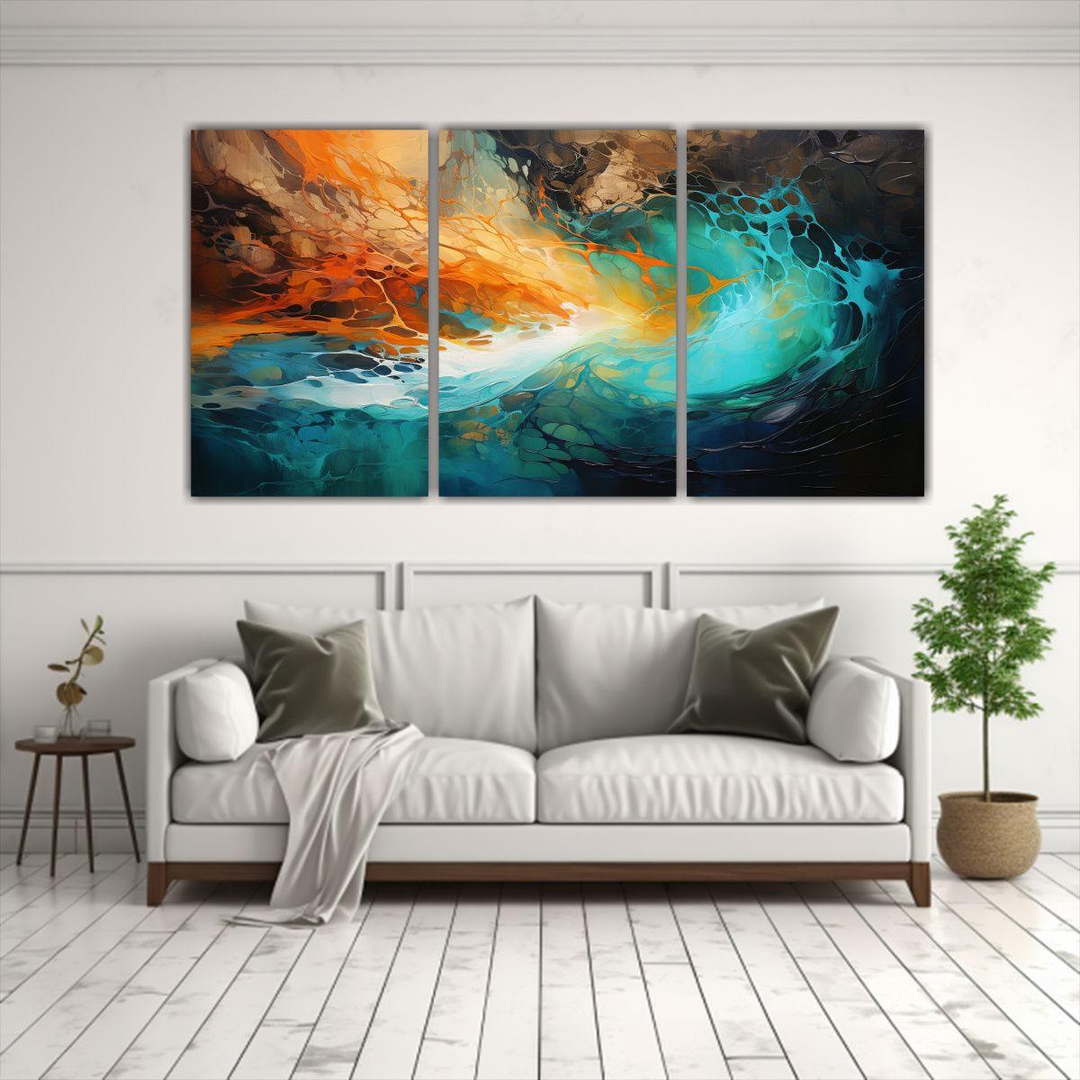 Set 2 Cuadro Vanguardia Originalidad Abstracto 120x60 Cm-2