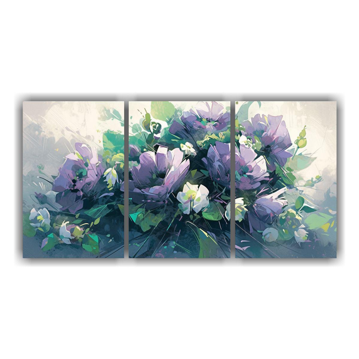 Conjunto De 3 Cuadros De Colores Belleza Pintura 150x75 Cm-0