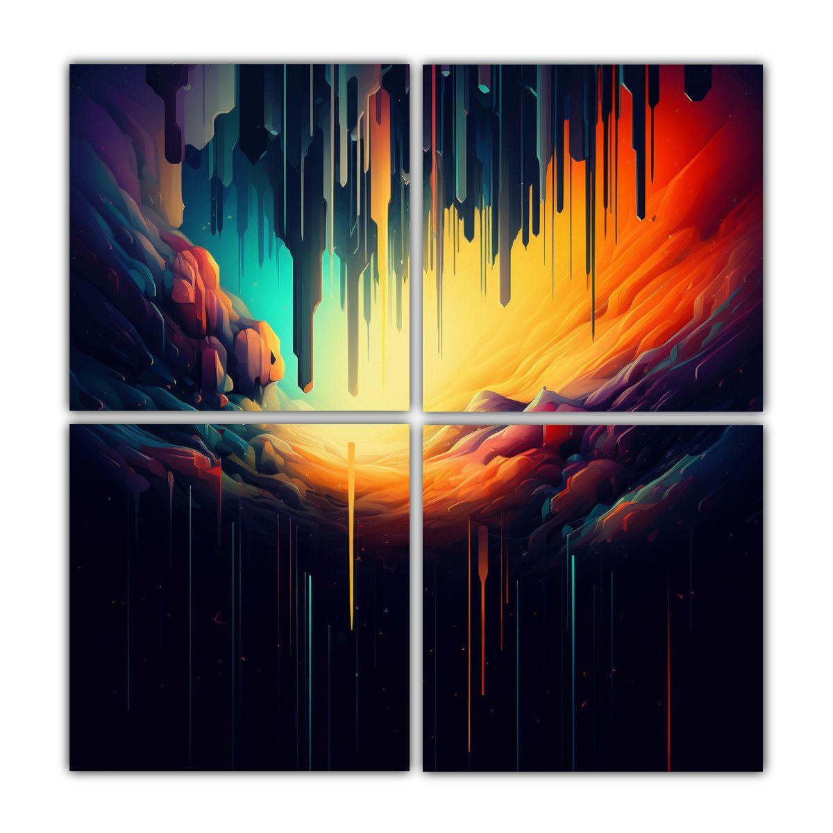 Cuadros Abstractos De Pared Espacio 100x100 Cm-0