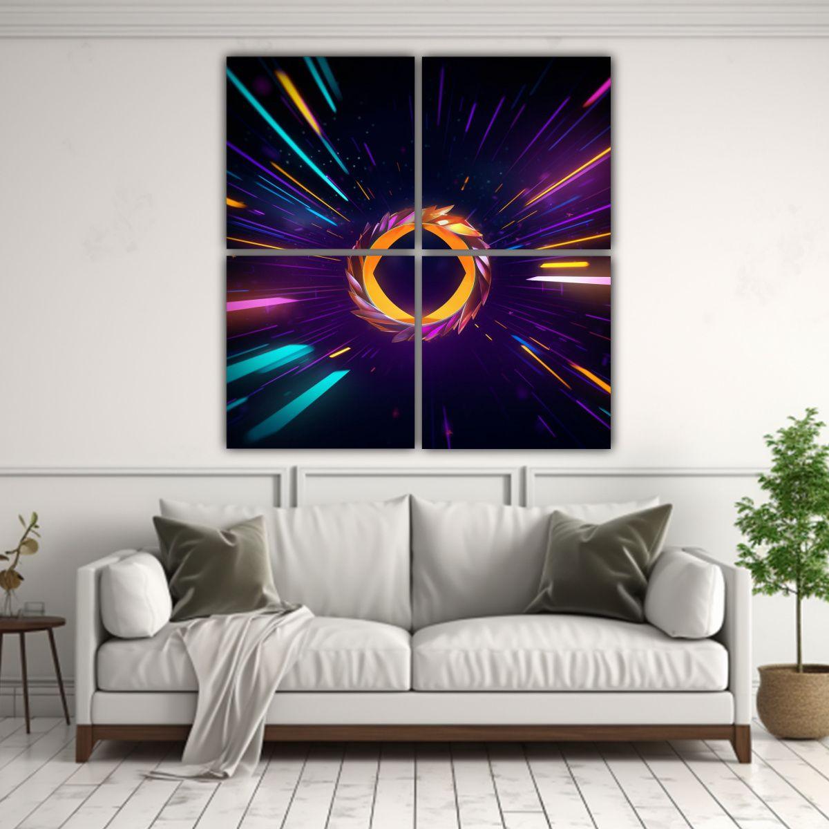 Cuatro Cuadros Inspiración Tecnología Velocidad 160x160 Cm-2