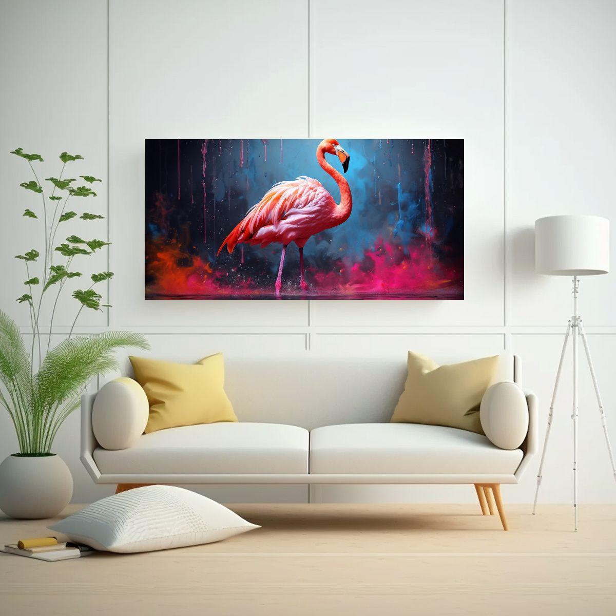 Cuadro Estilo Aves Tropicales Pintura Al Estilo 100x50cm-2