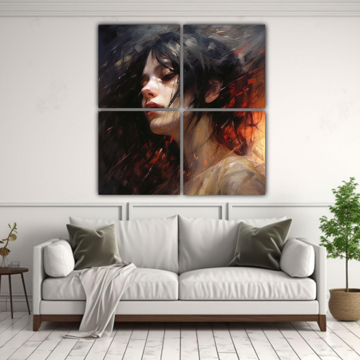Cuatro Artes: Pintura Vitalidad Chica Hermosa 100x100 Cm-2