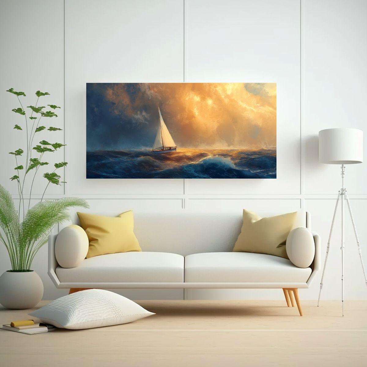 Cuadro En Bastidor Inspirado En La Vela 140x70cm-2