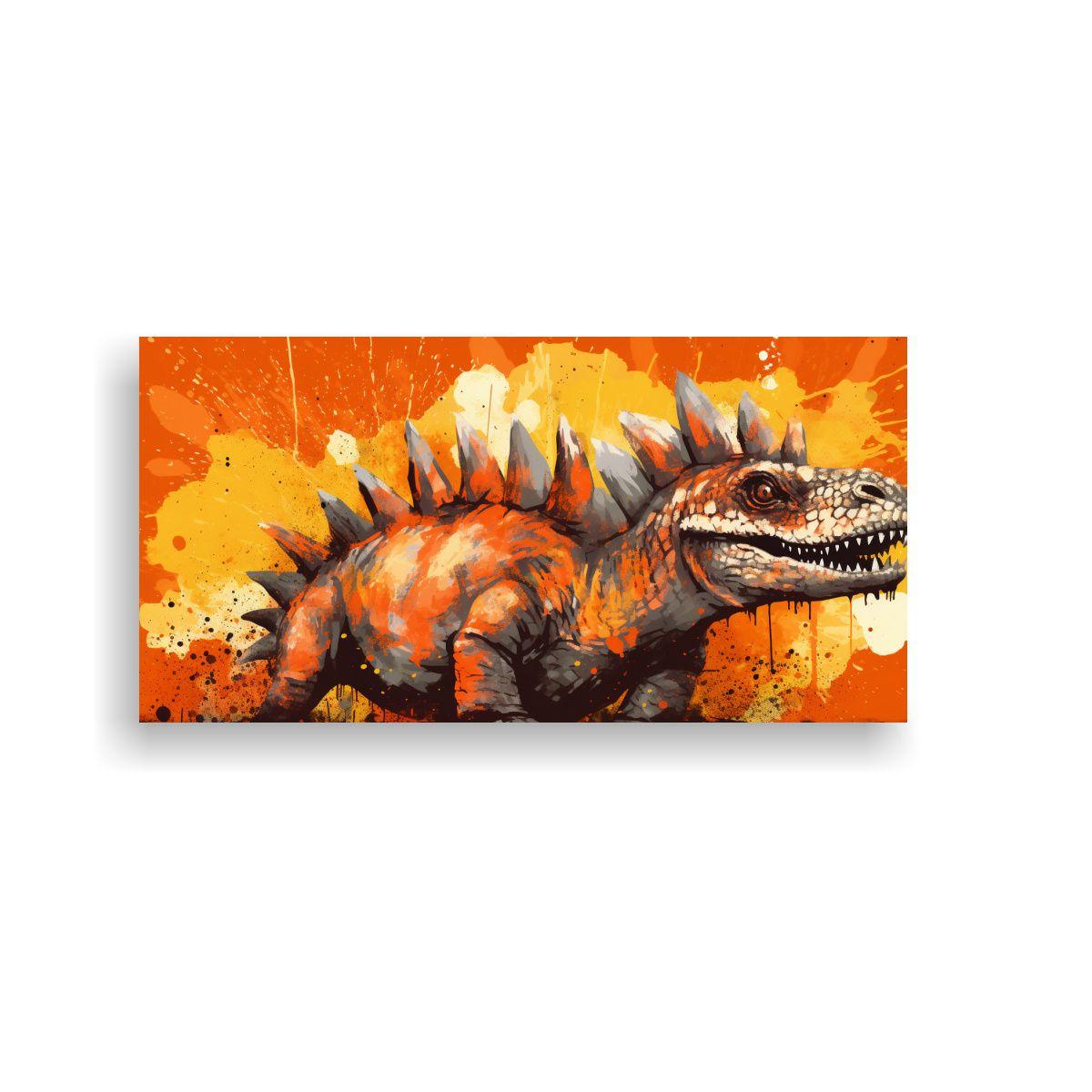 Cuadro Abstracto Stegosaurus En Colores Ladrillo Y 140x70cm-0