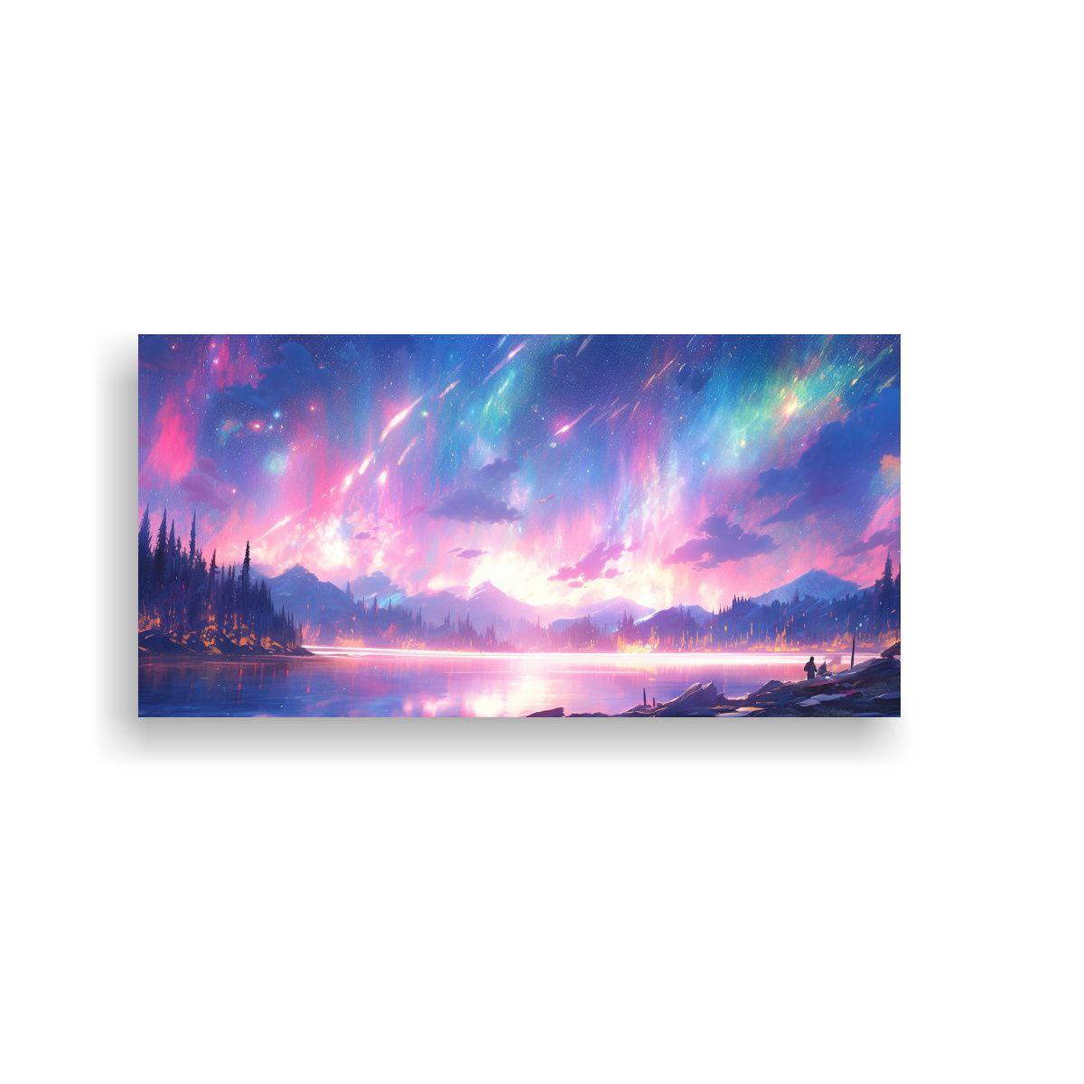 Cuadro Abstracto Económico Aurora Boreal 120x60cm-0