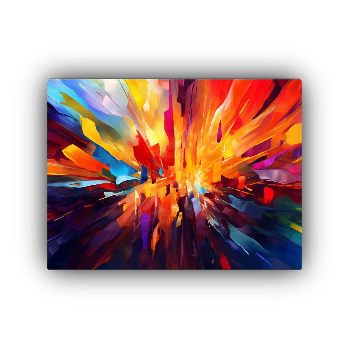 Cuadro Lienzo Patrón Vibrante Arte Moderno Colores Intensos 65x50cm-0