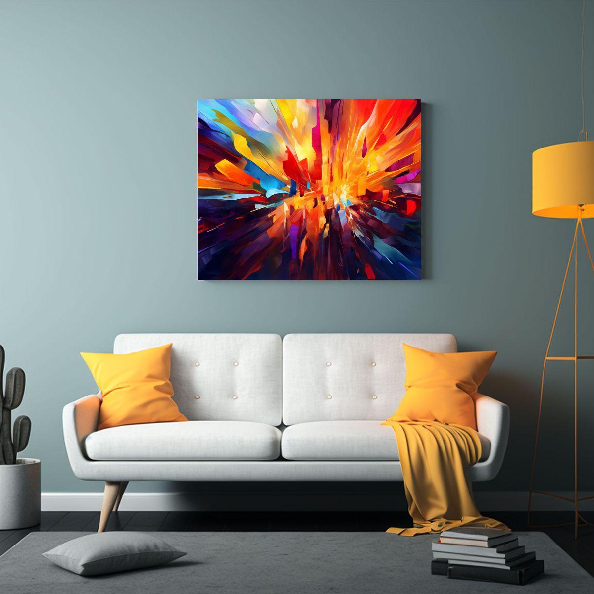 Cuadro Lienzo Patrón Vibrante Arte Moderno Colores Intensos 65x50cm-2
