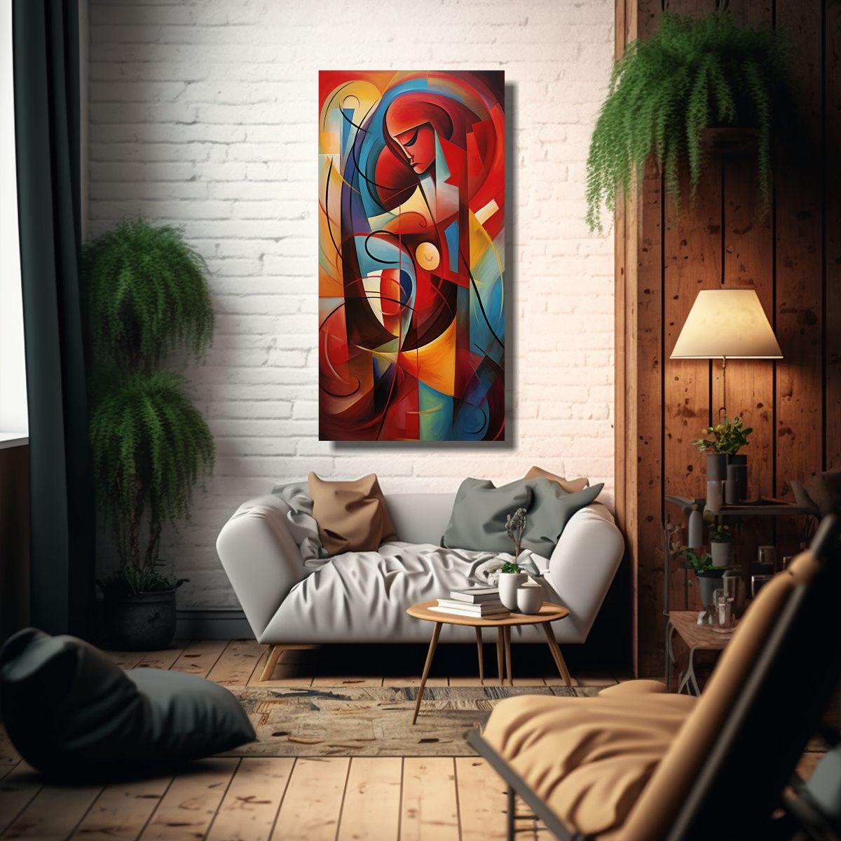 Cuadro Abstracto Inspirado En El Arte: Colorida 80x160cm-2