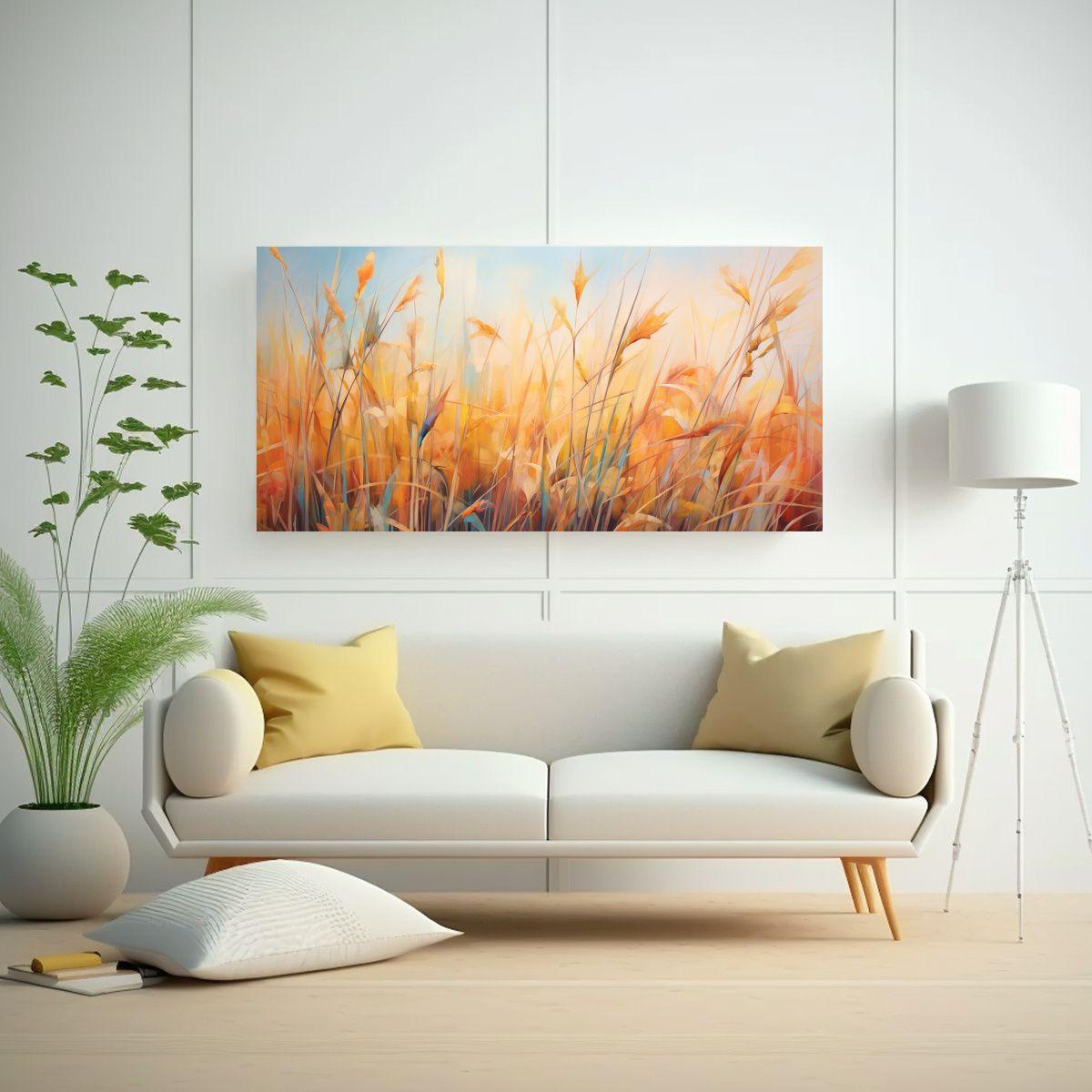 Pintura Abstracta De Alta Resolución De Hierba 40x20cm-2