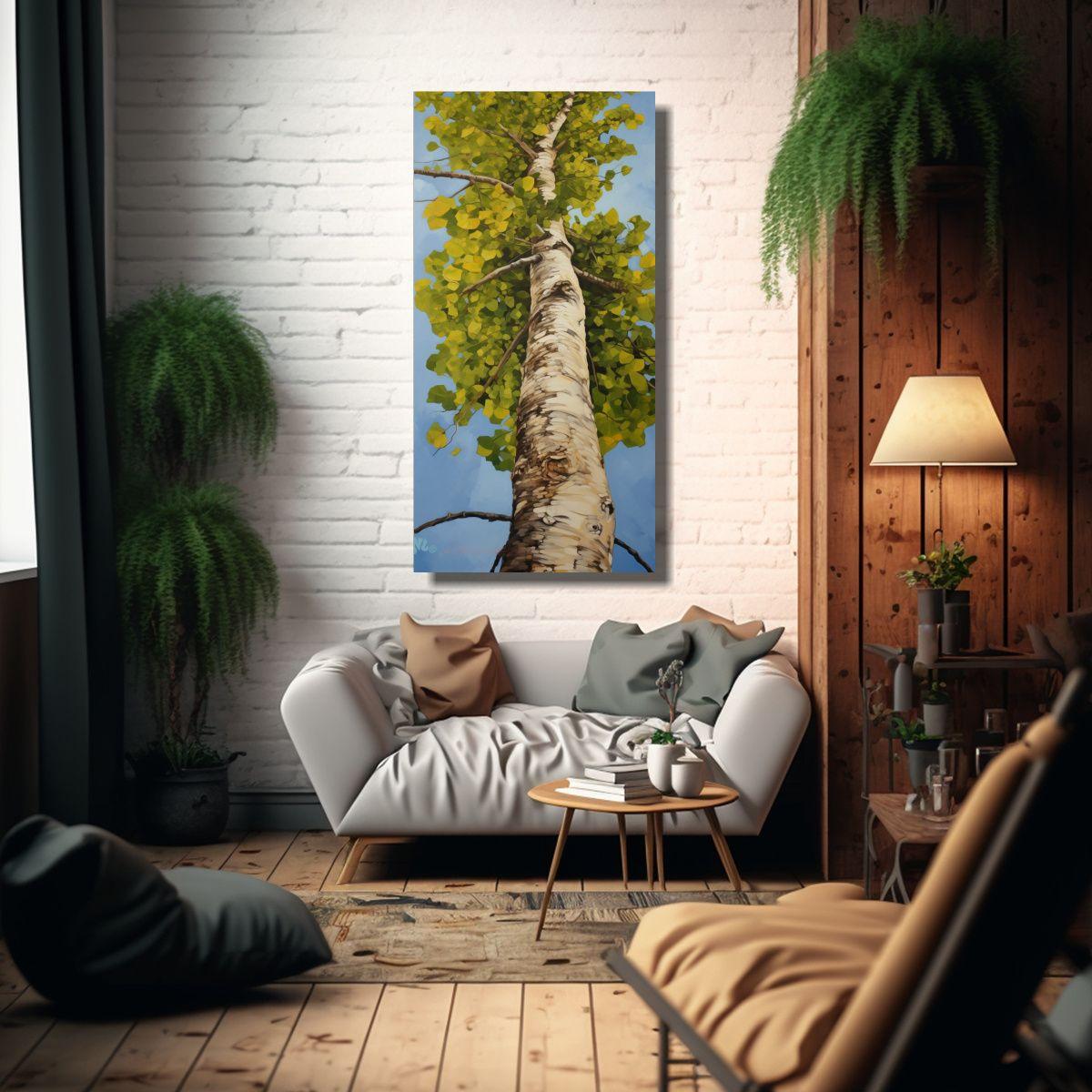 Pintura Abstracta De Un árbol De álamo Popular 80x160cm-2