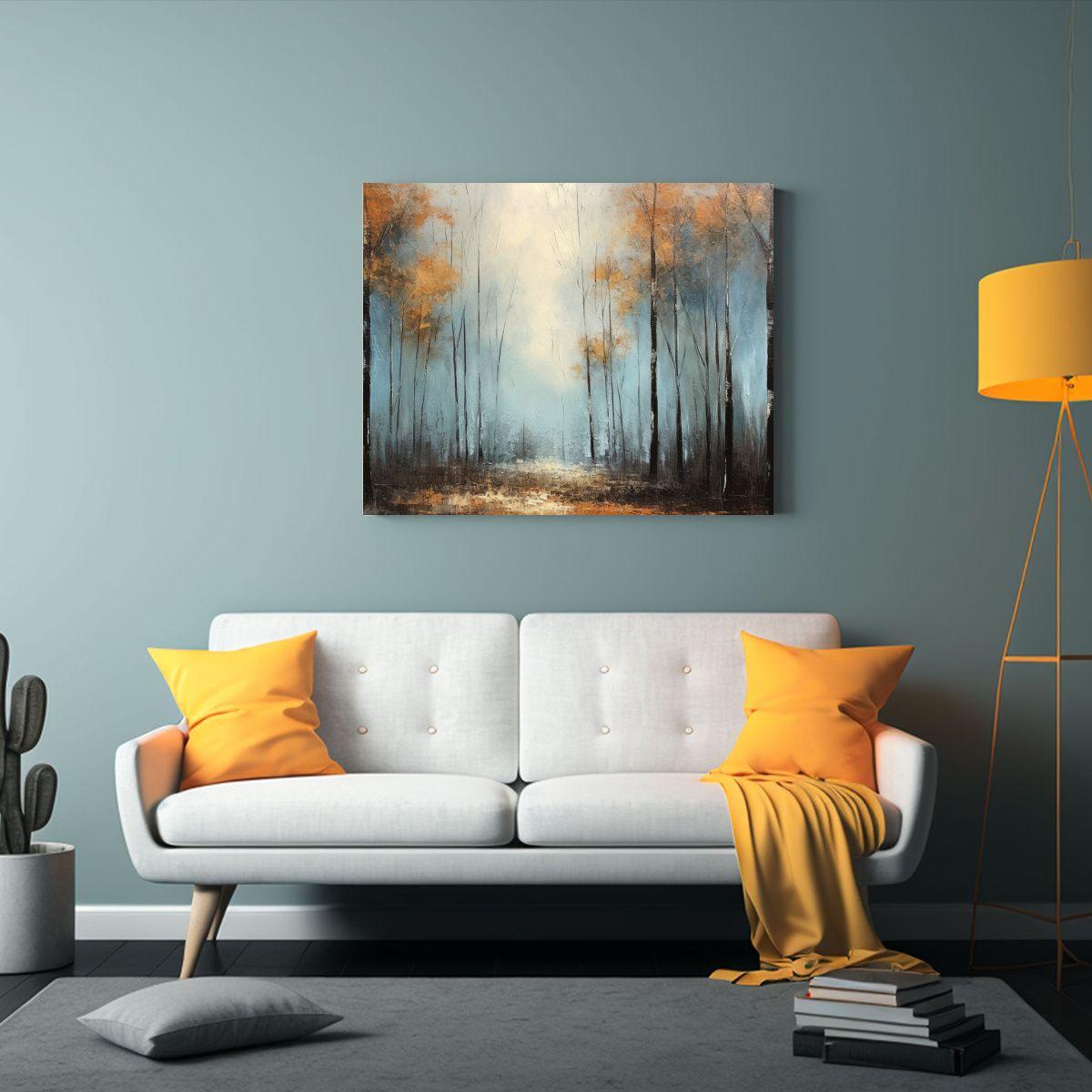 Pintura De árboles Con Hojas Otoñales Al Estilo De Decorac 30x20cm-2