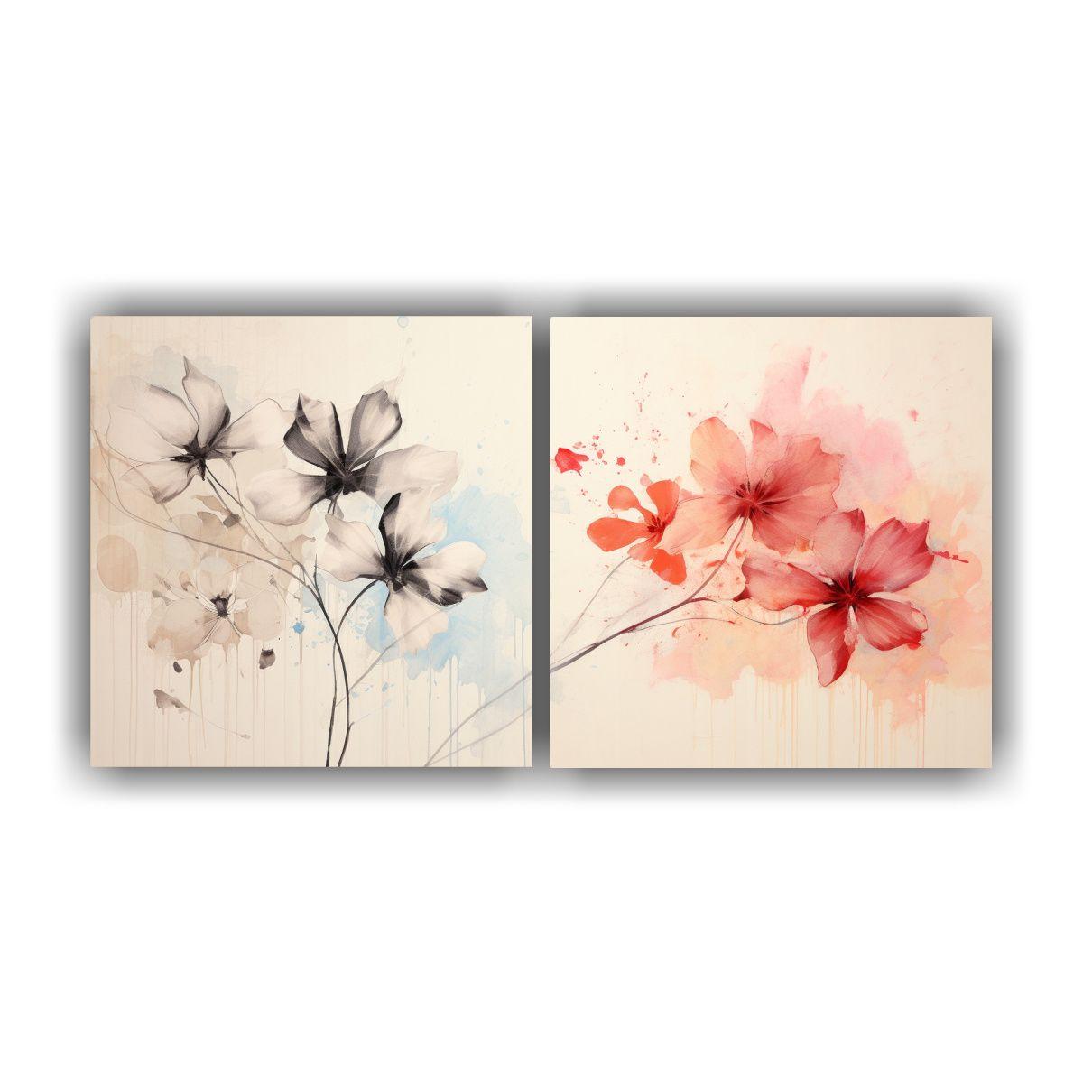 Cuadros Abstractos Para Cocina: Flores Pop, 140x70 Cm-0