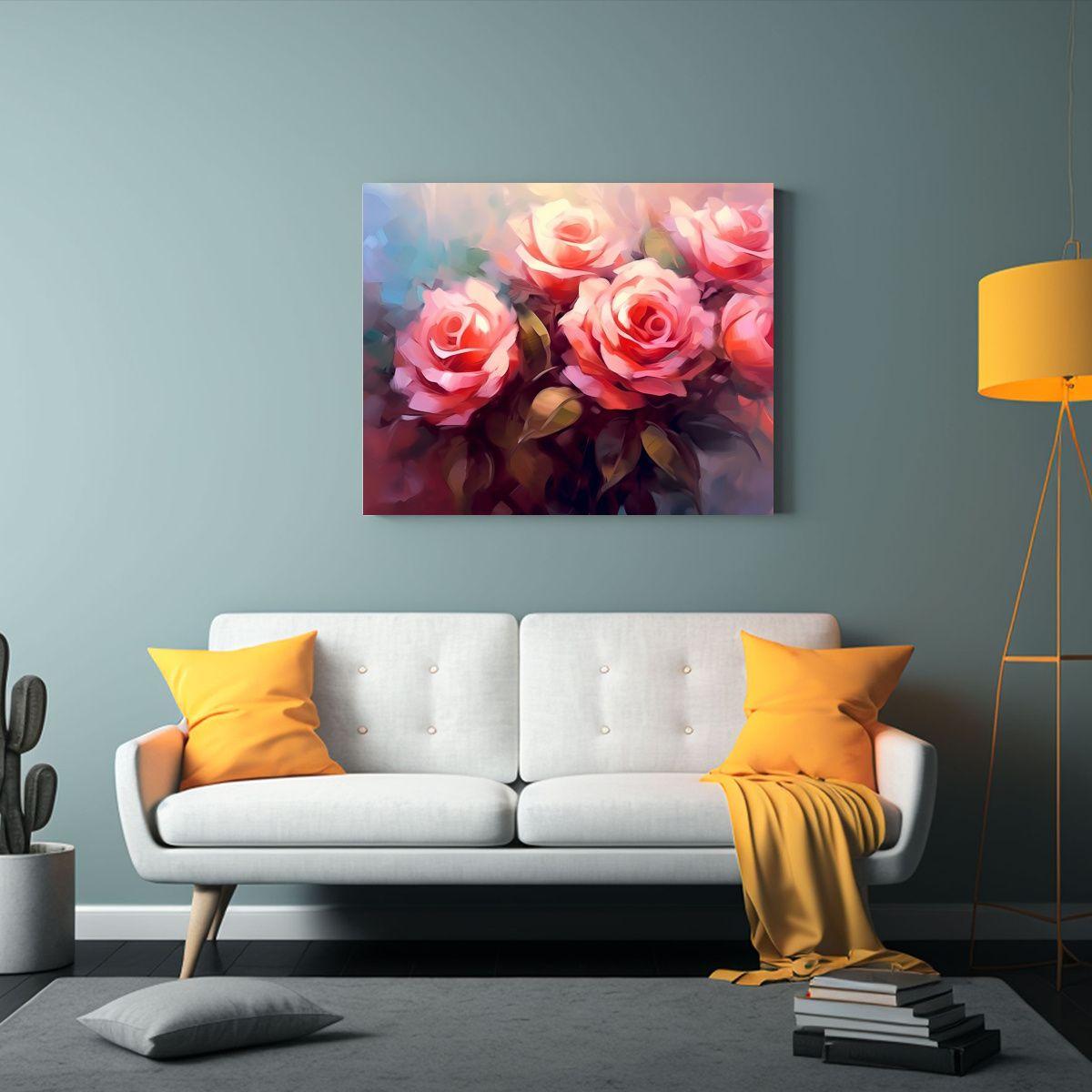 Pintura Decorativa De Tela En Bastidor Vanguardia Estrellado 90x60cm-2