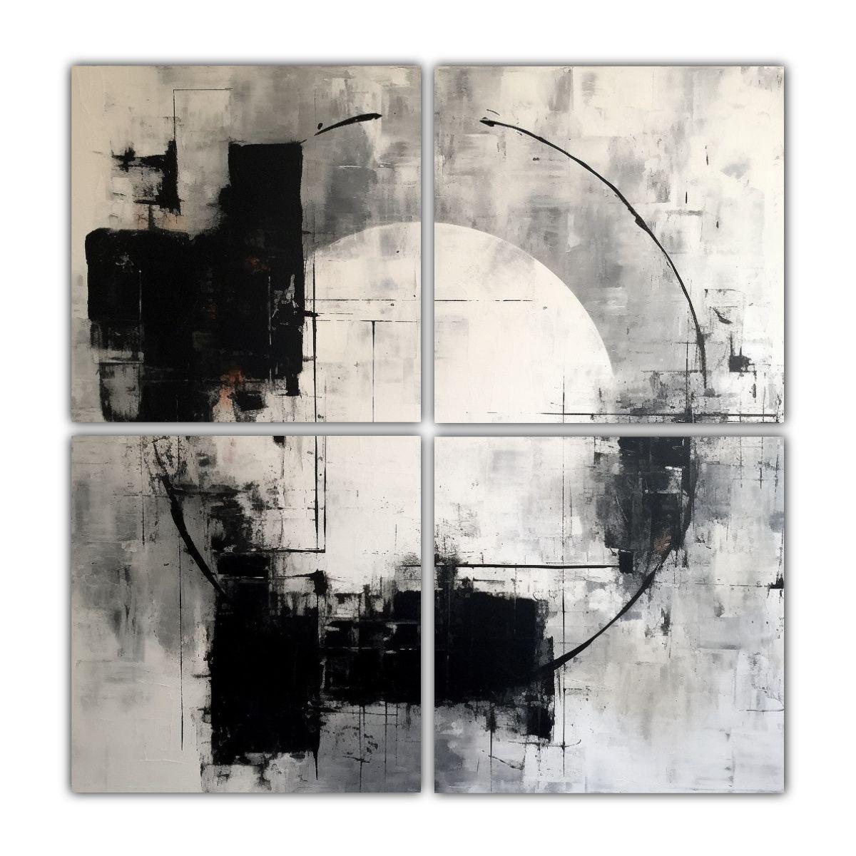 Cuadros De Tela Minimalistas En Tonos 160x160 Cm-0