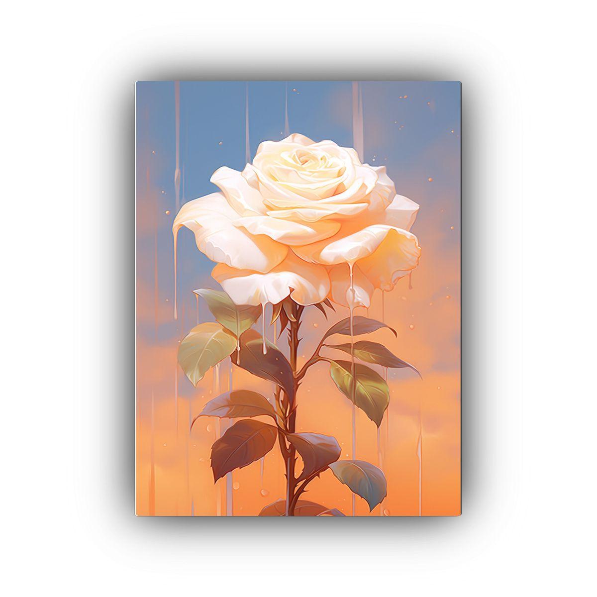 Cuadro Moderno De Salón Con Cuatro Rosas Blancas 50x75cm-0