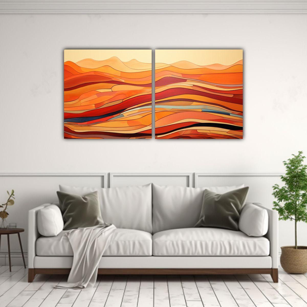 Artes De Pared Decorativas Interplay Con Tonos 60x30 Cm-2