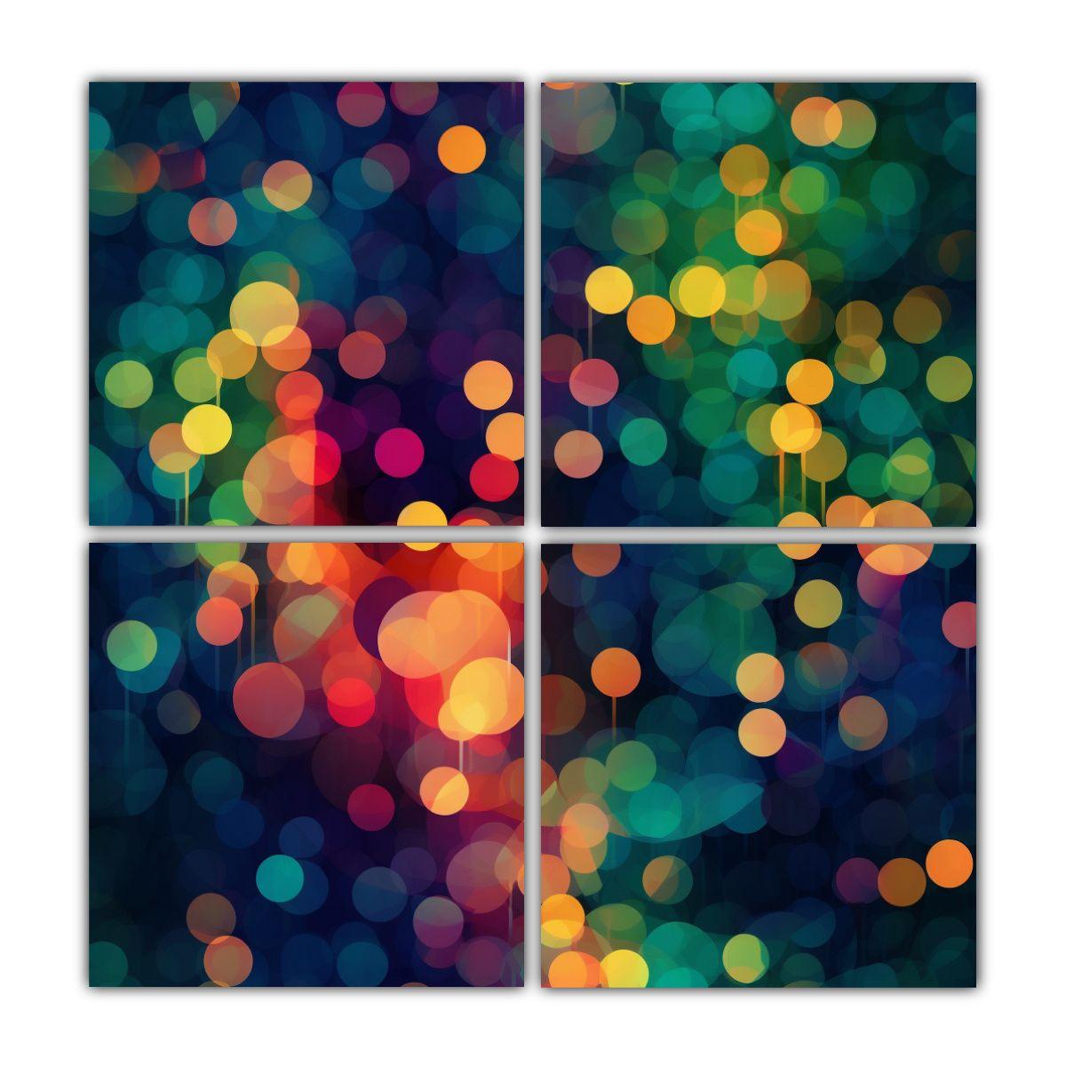 Pintura Decorativa única Con Efecto Bokeh En 140x140 Cm-0