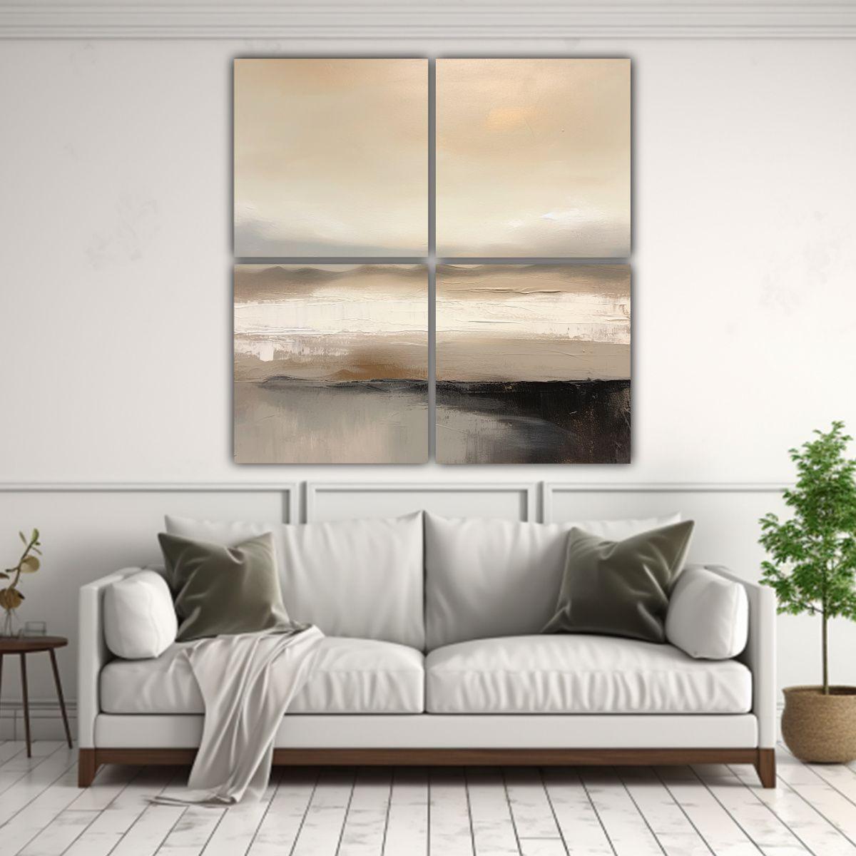 Pintura De Paisaje Abstracto Minimalista En Tonos 180x180 Cm-2