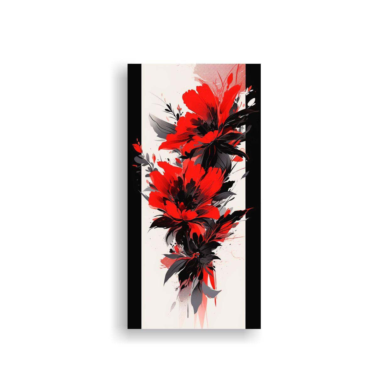 Cuadro De Diseño: Atmosfera Neonoir Rojo Y Negro 70x140cm-0