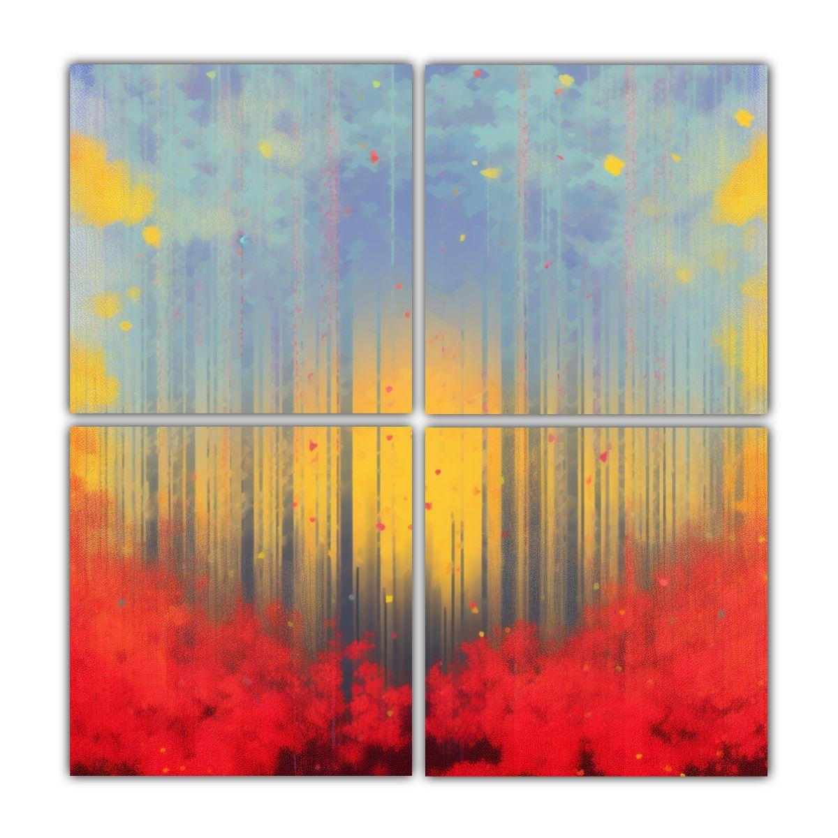 Cuadro Bastidor Foresta Street Art Escena Bosque 200x200 Cm-0