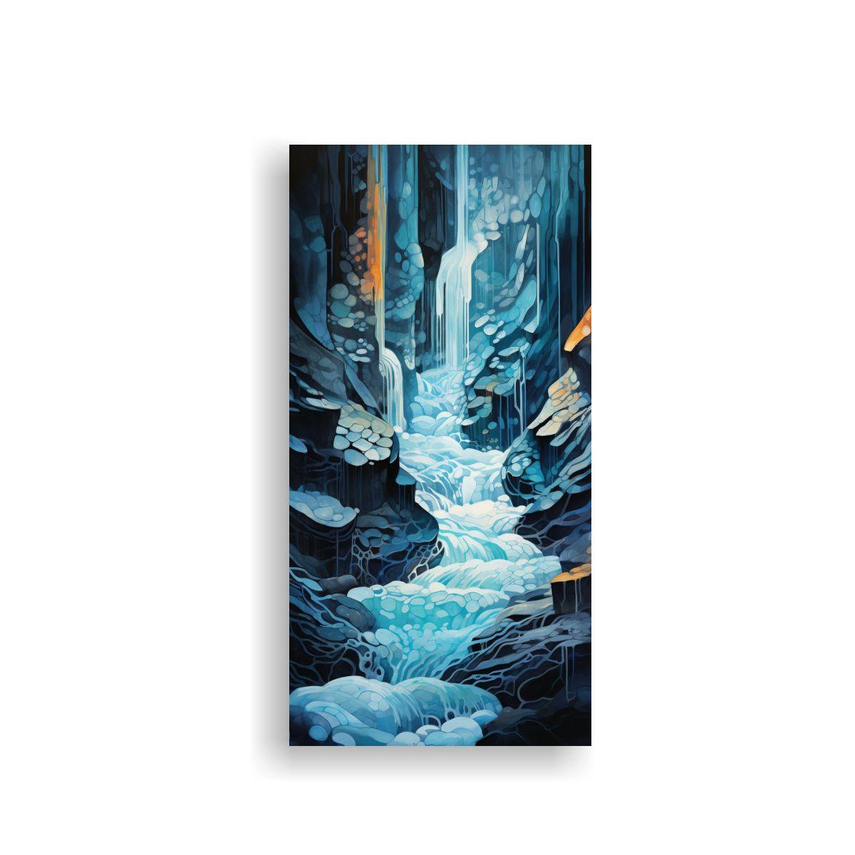 Cuadro Espectacular Reflejo De Una Cascada 30x60cm-0