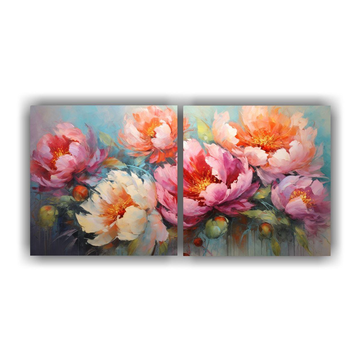Cuadros Horizontal Con Adorno De Flores Vibrantes 100x50 Cm-0