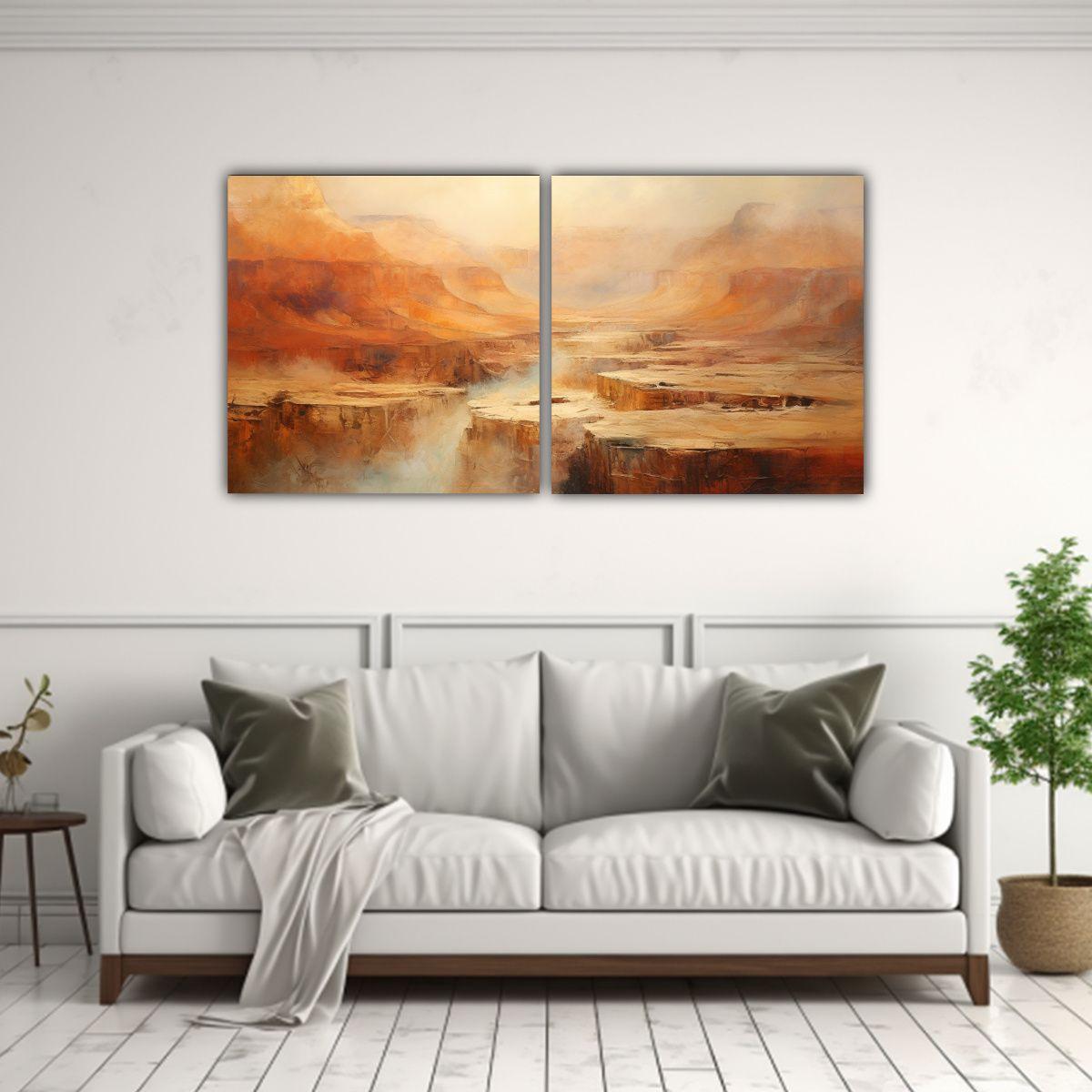 Pintura Abstracta De Tonos Terrosos Y Texturas 140x70 Cm-2