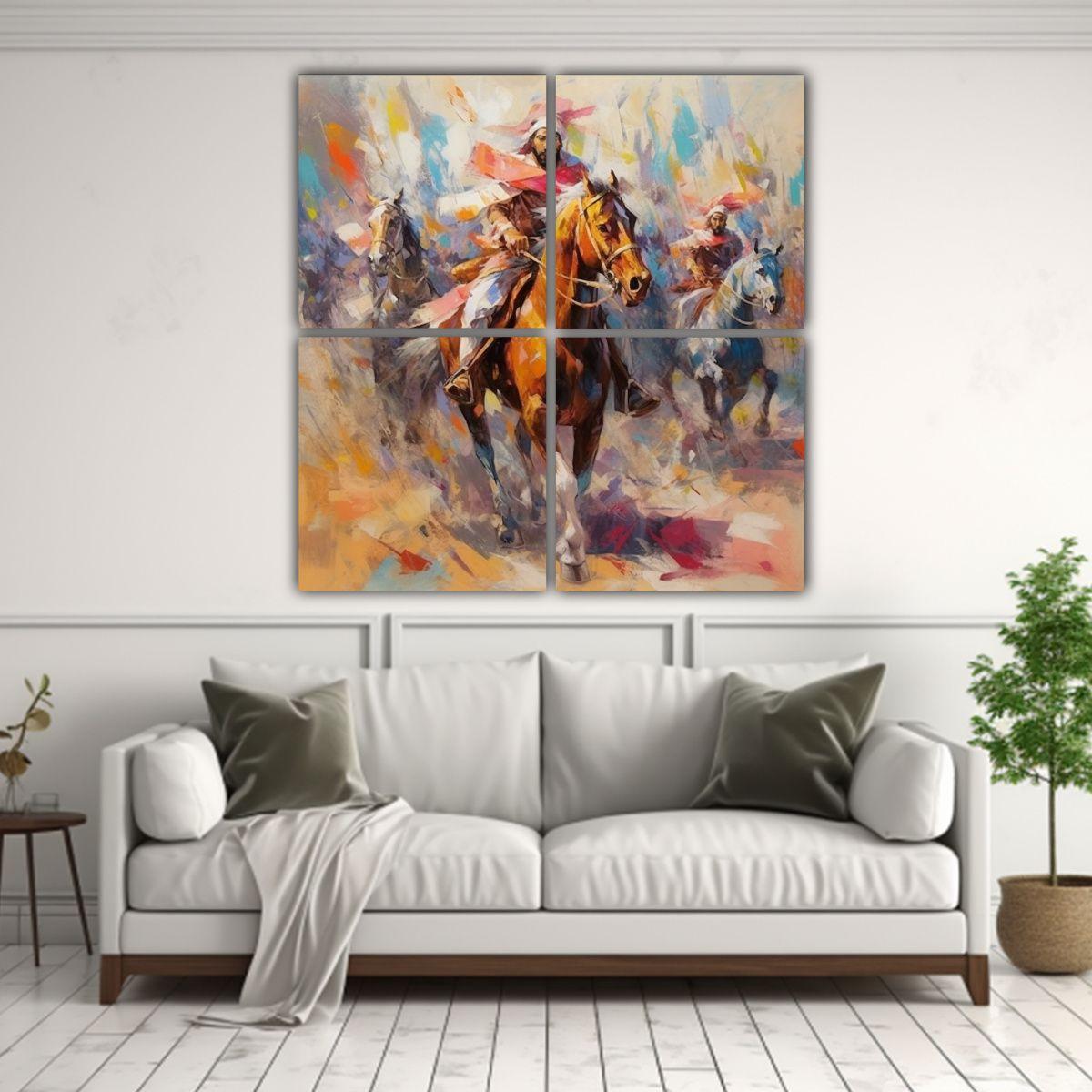 Arte De Pared Impreso Formación Abstracta De 80x80 Cm-2