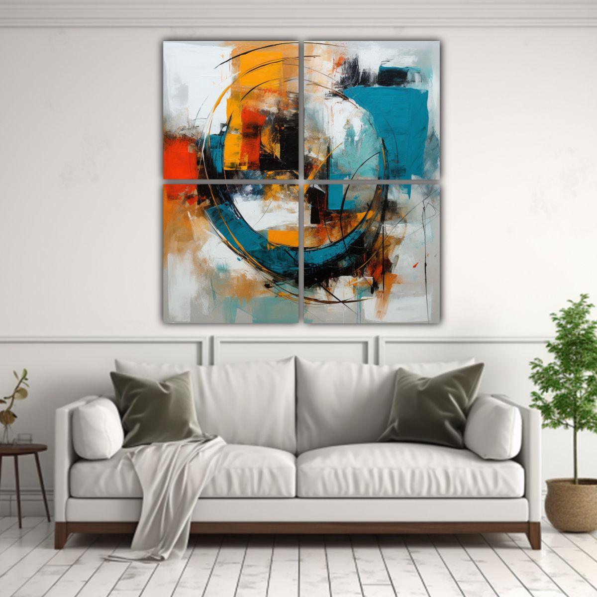 Cuadriptico Acuarela: Versatilidad Y Evolución 120x120 Cm-2