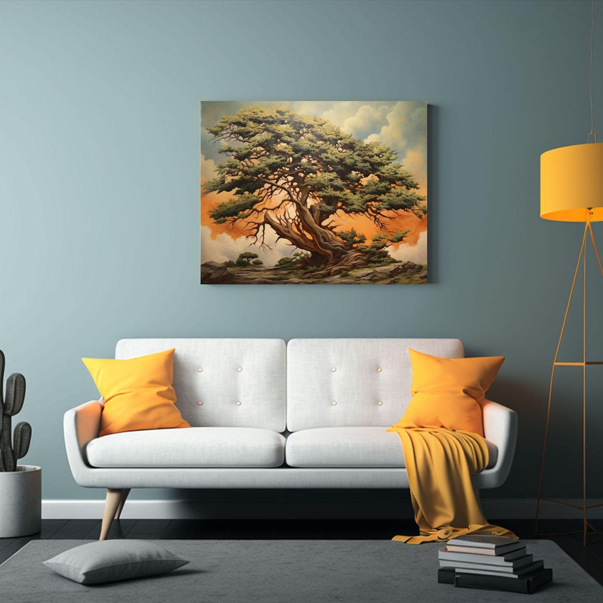 Cuadro Abstracto De Cedro Con Movimiento Brillante: Pintura  75x50cm-2