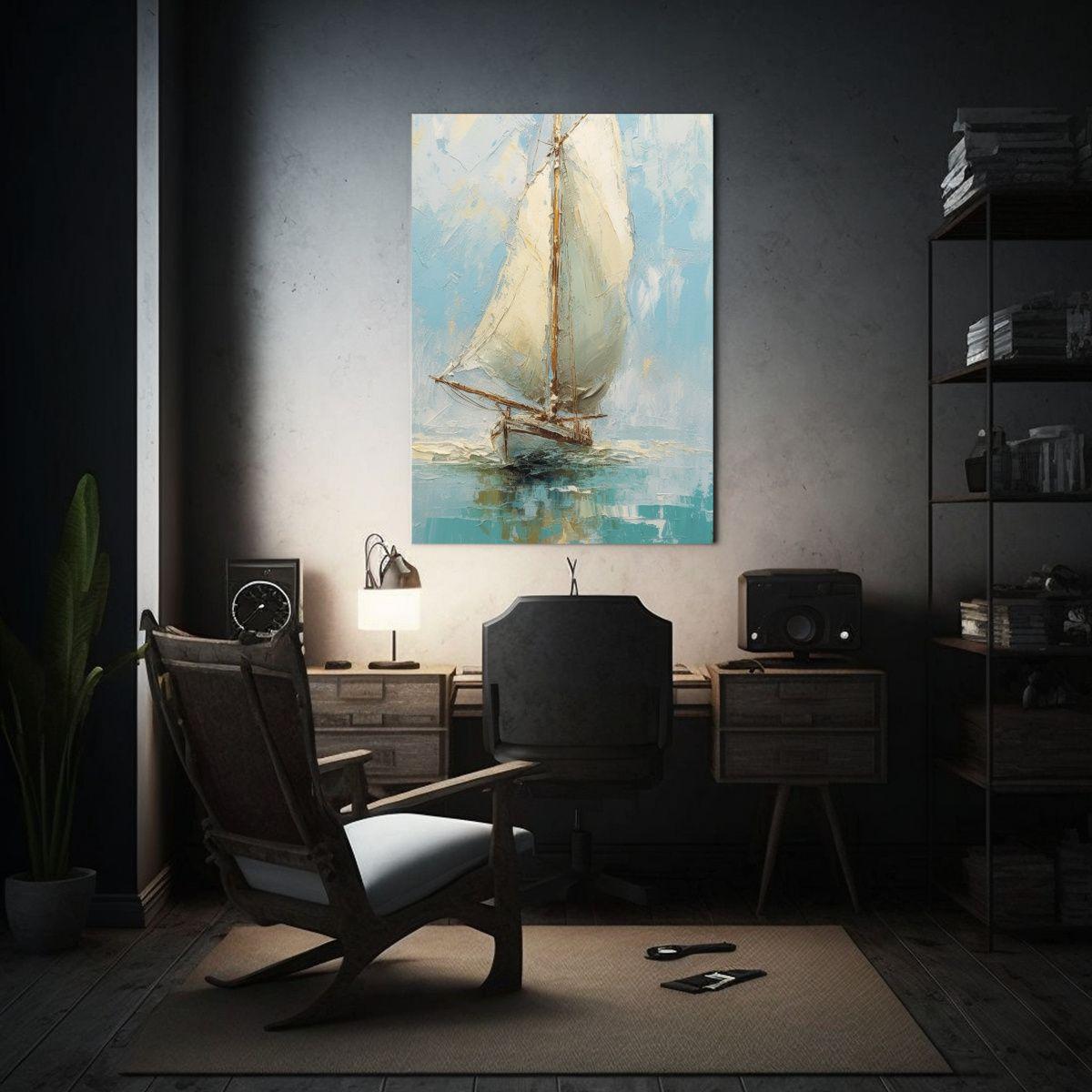 Cuadro Juvenil Lienzo Decorativo De Barco A Vela 60x90cm-2