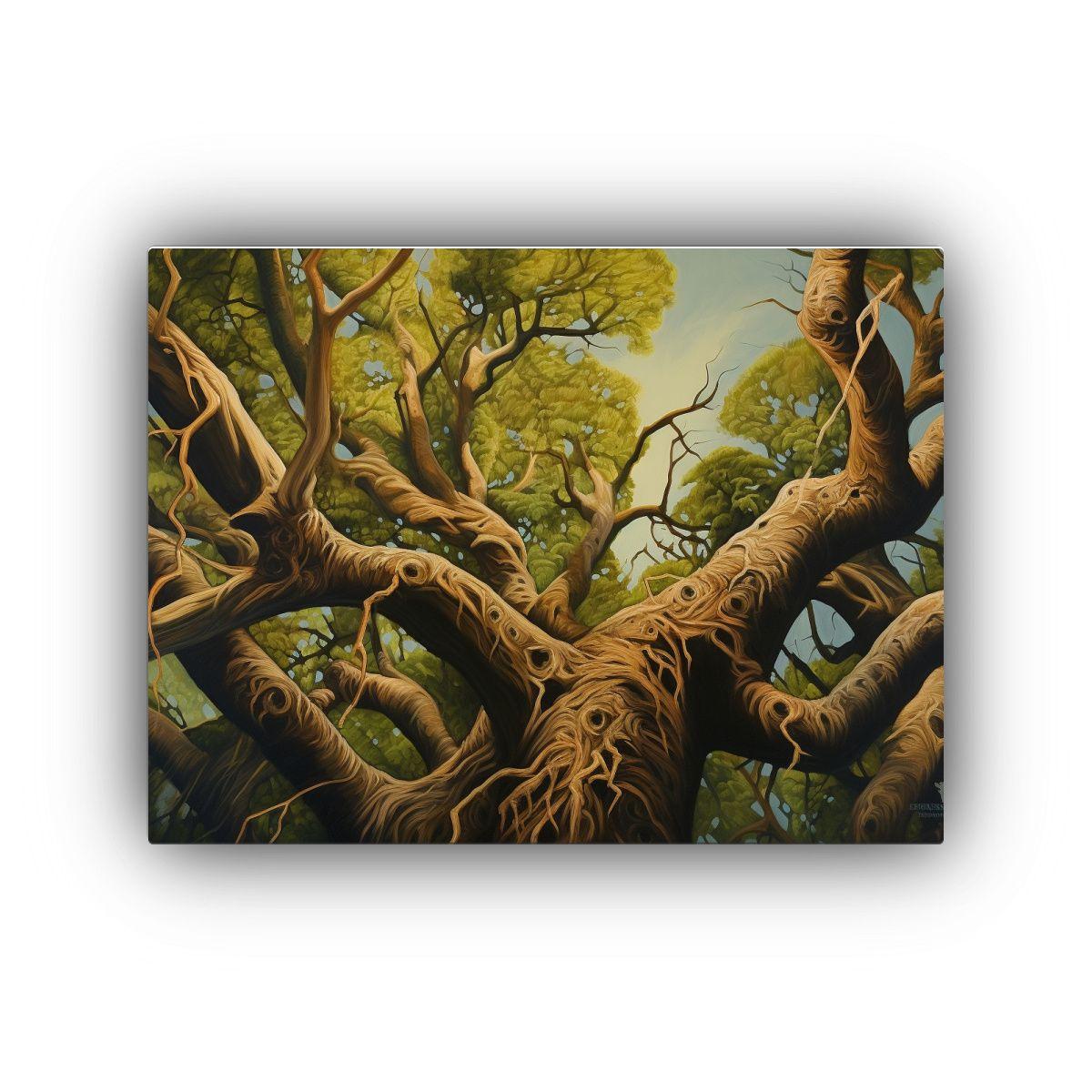 Pintura En Bastidor Abstracta Estilo A Kauri Tree 30x20cm-0