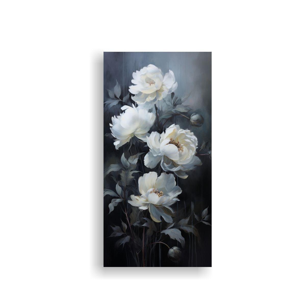 Cuadro Estampado Estilo Galería, Motivo Peonías 70x140cm-0