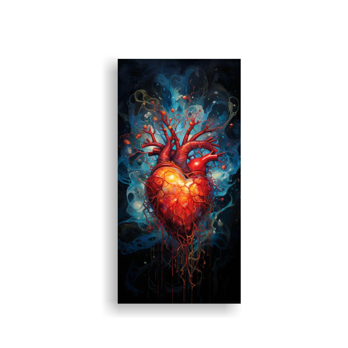 Lienzo De Tela Tonos De Corazones Abstractos 40x80 Cm-0