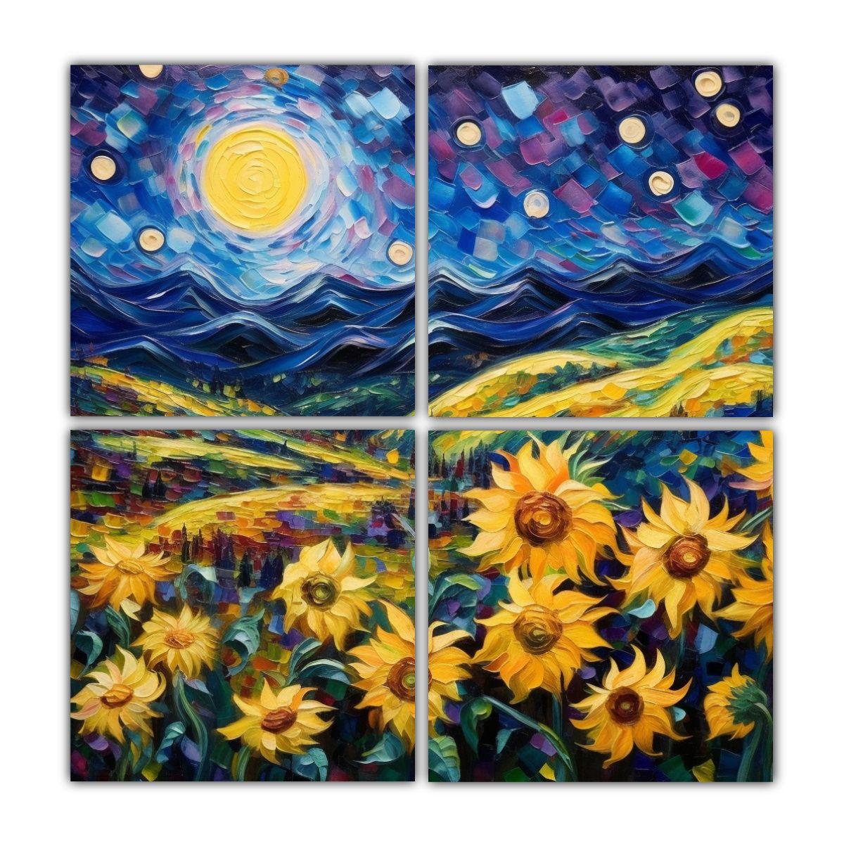 Pintura Conceptual Hogar Deco Inspirada En Van 140x140 Cm-0