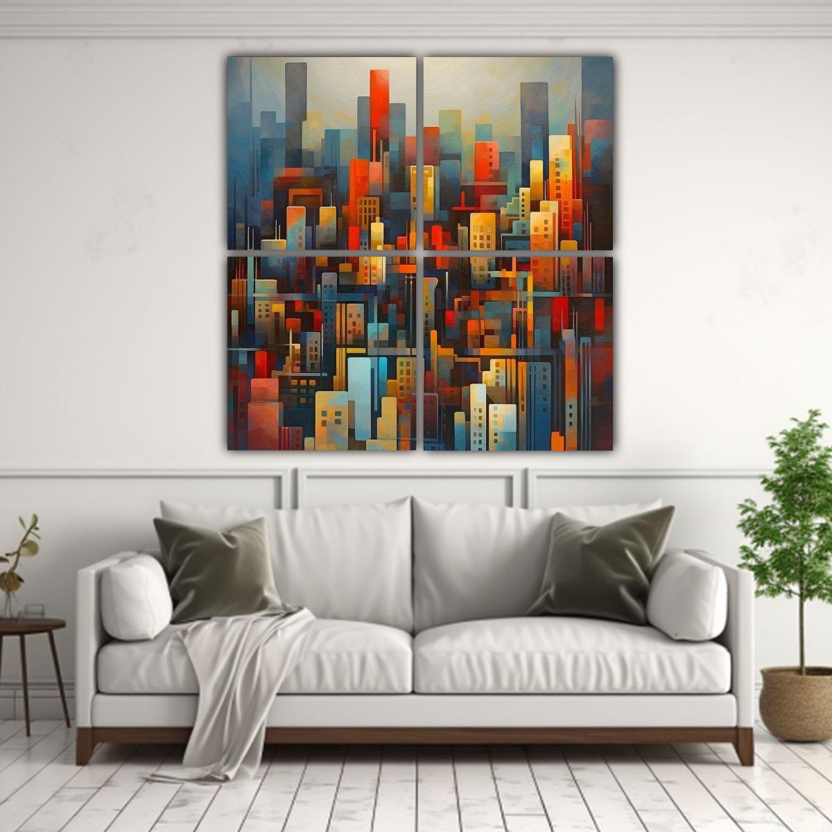 Pinturas Decorativas Estilo Galería Con Reflejo 100x100 Cm-2