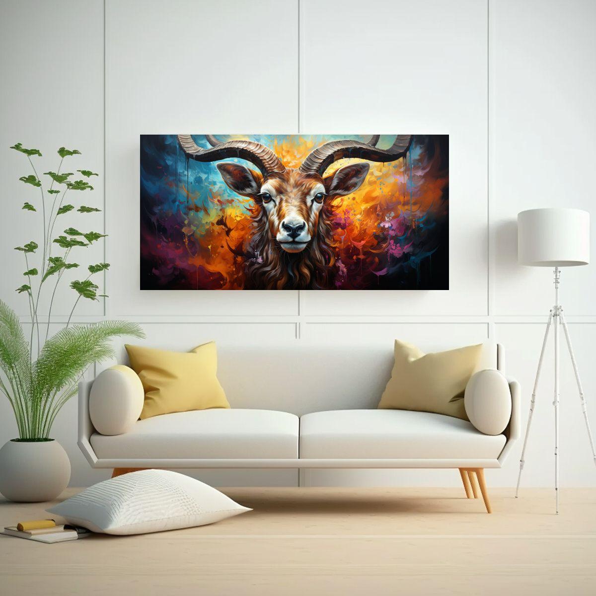 Pintura Al Estilo óleo Colorida De Estilo Antílo 100x50cm-2