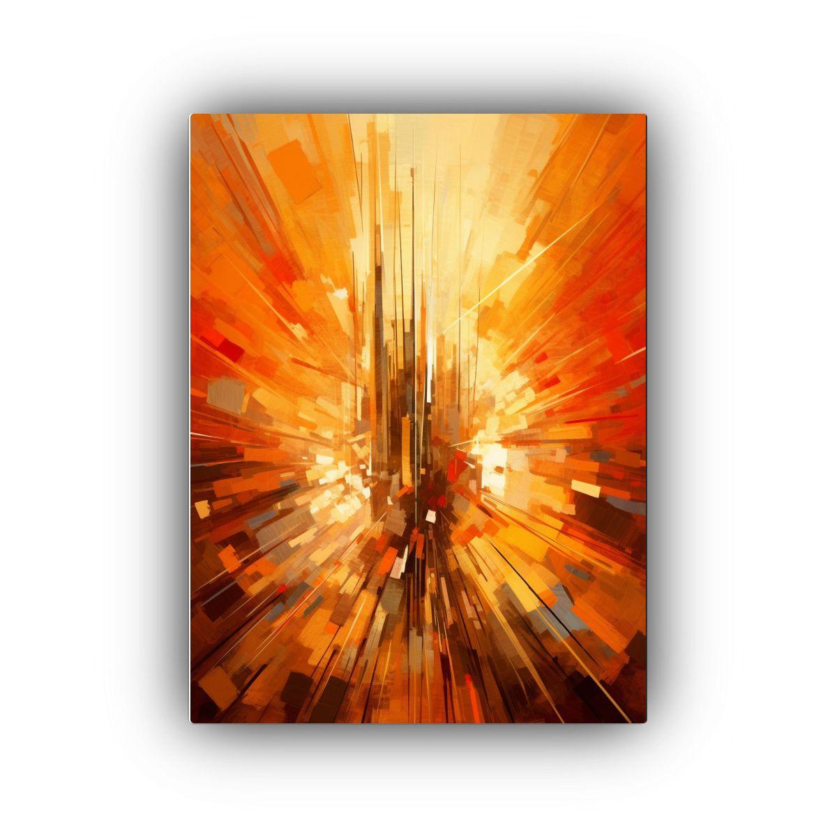 Pintura Paisajista Moderna Con Líneas Angulares 30x45cm-0