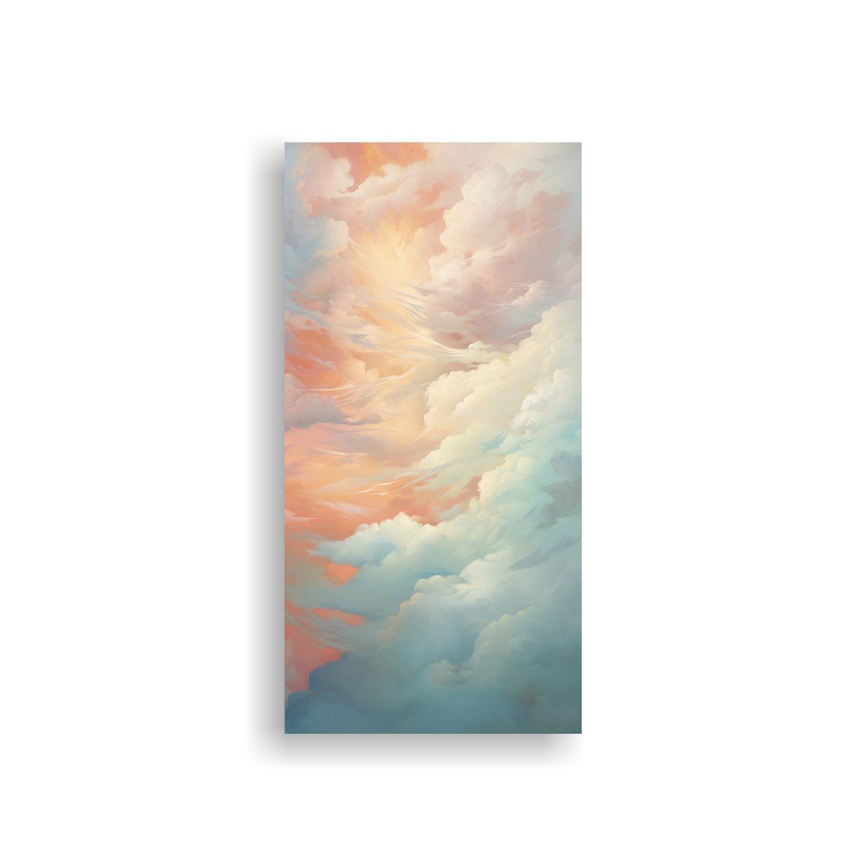 Pintura Decorativa Abstracta De Nubes En Lienzo 20x40cm-0