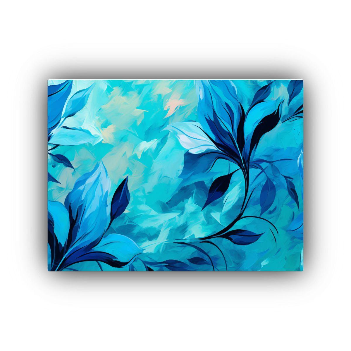 Pintura Clásica: Cuadro Hermoso En Turquesa Y Azul, Atmósf 75x50cm-0