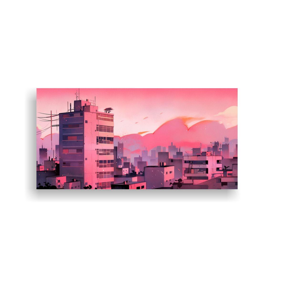 Cuadro Deco Impactante Santiago De Chile Acuarela 40x20cm-0