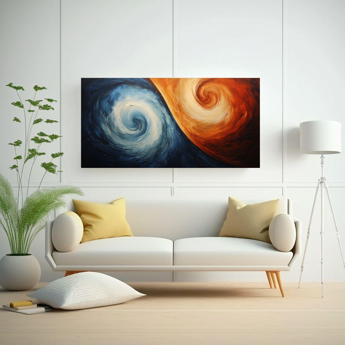 Cuadro Colores Exclusivo Yin Yang En Cosmología 100x50cm-2