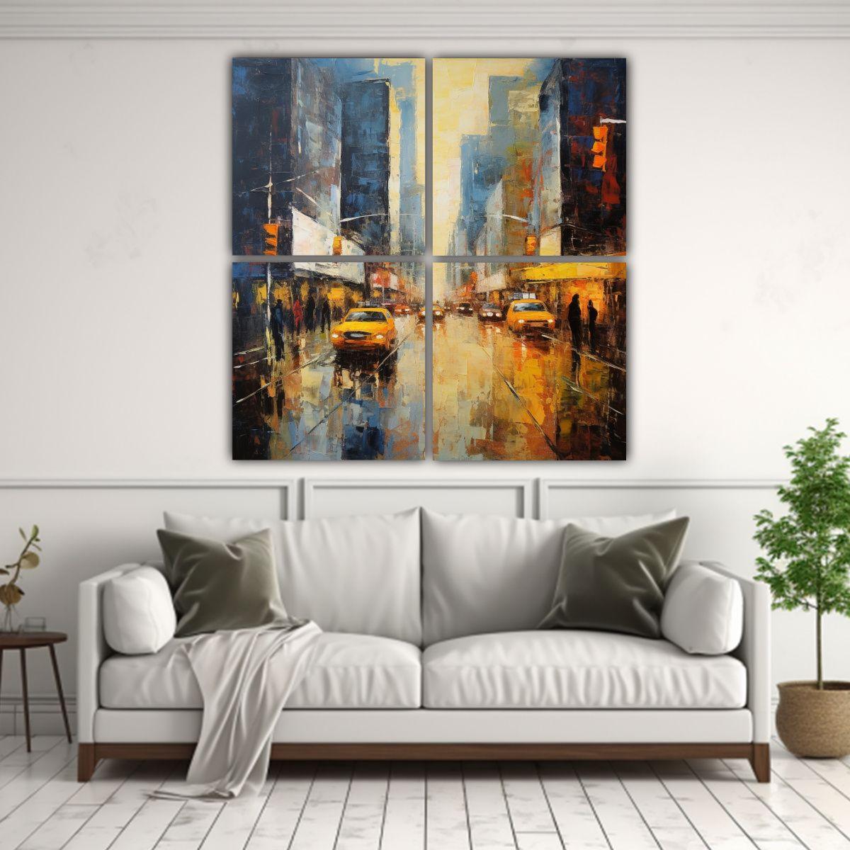Cuatro Lienzos Inspiración Vida Pintura Al óleo 180x180 Cm-2