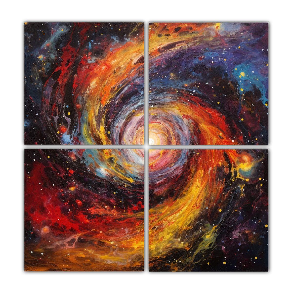 Pintura Cuatro Cuadros Inspiración Protagonismo: 40x40 Cm-0