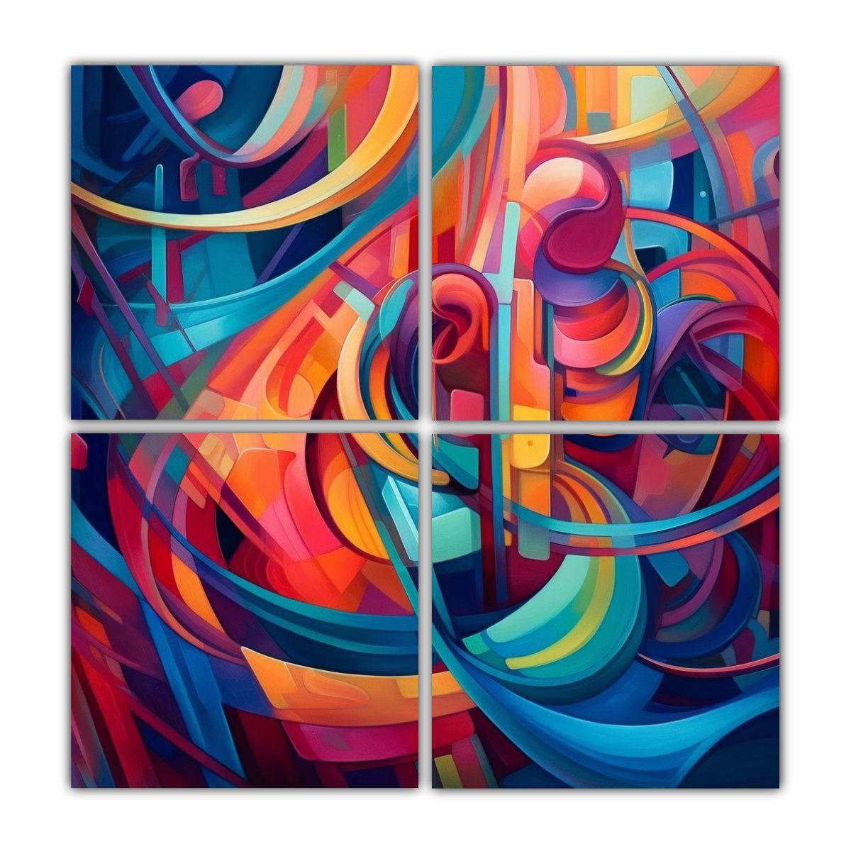 Pinturas Decorativas Con Composición Original, 120x120 Cm-0