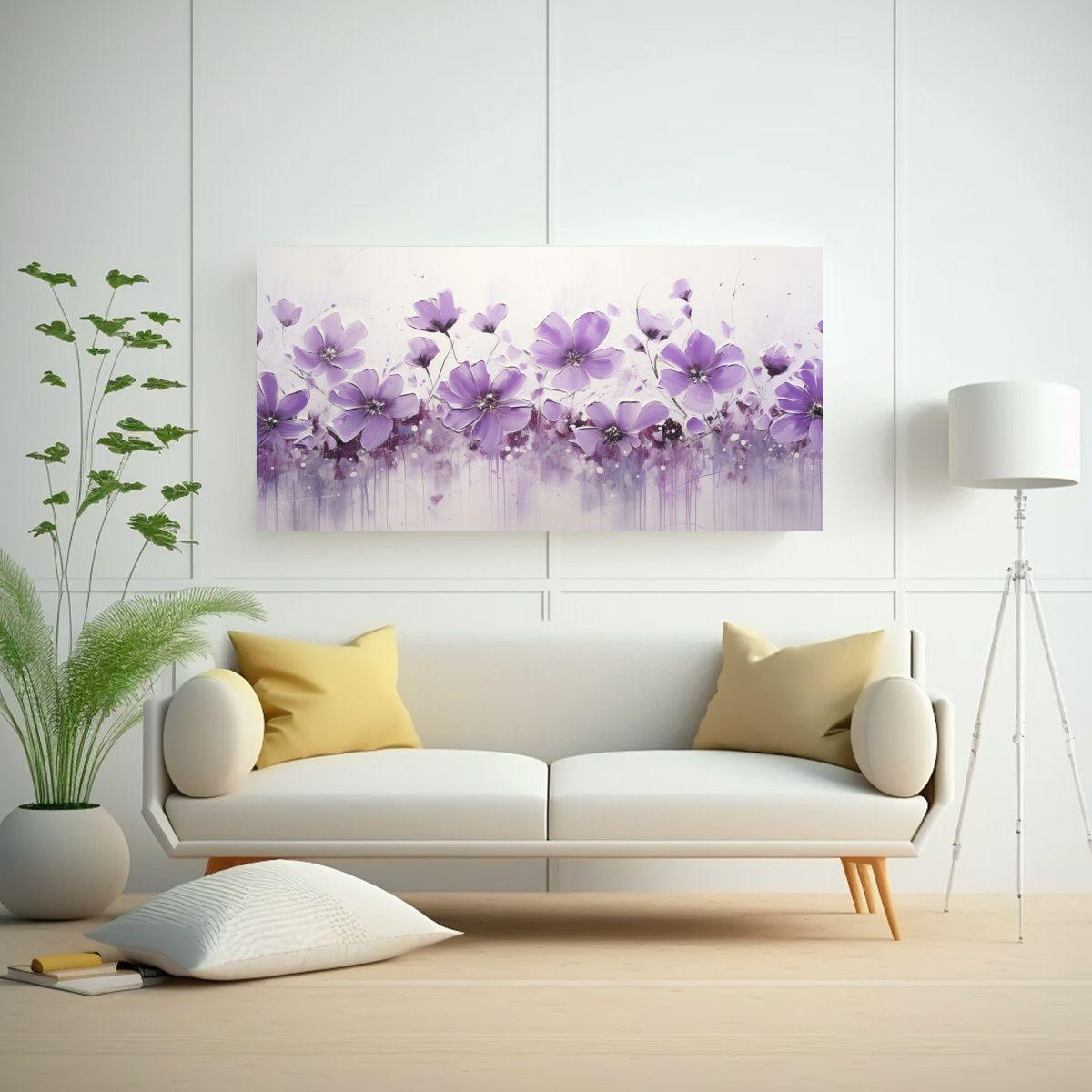 Cuadro Moderno Con Líneas Acrílicas En Fondo 100x50cm-2