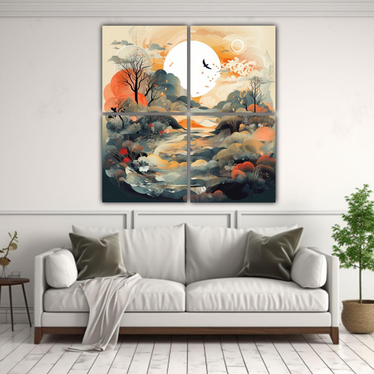 Cuadros Impresos De Arte De Pared Naturaleza 60x60 Cm-2