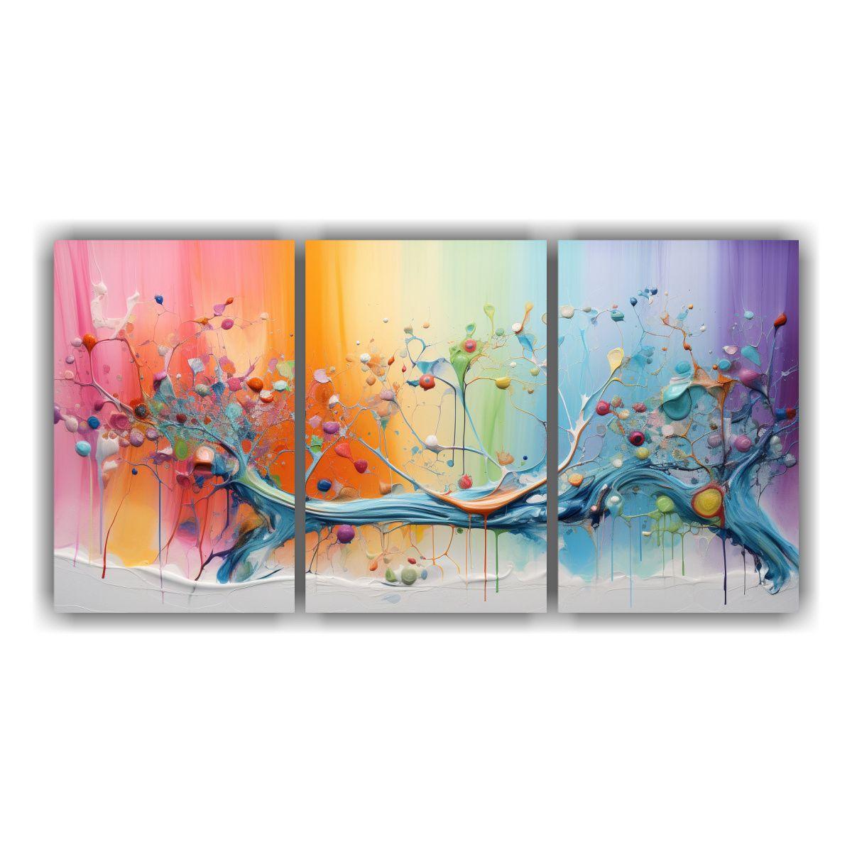 Conjunto De 3 Cuadros Temáticos En Colores 150x75 Cm-0
