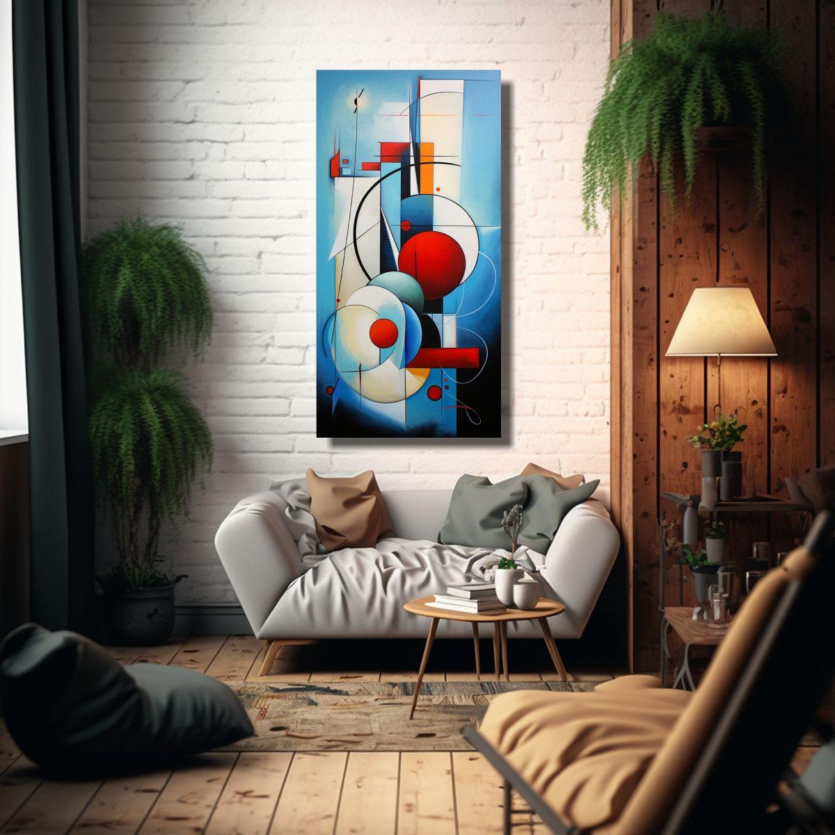 Cuadro Abstracto Mar Exclusivo Composición única 50x100cm-2